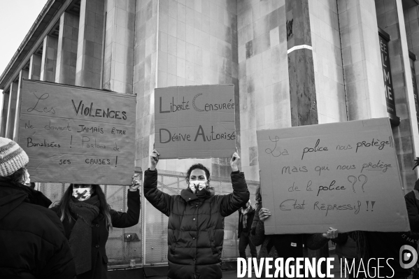 Manifestation contre le projet de loi SECURITE GLOBALE PPL, Demonstration against new security law project against freedom of information.
