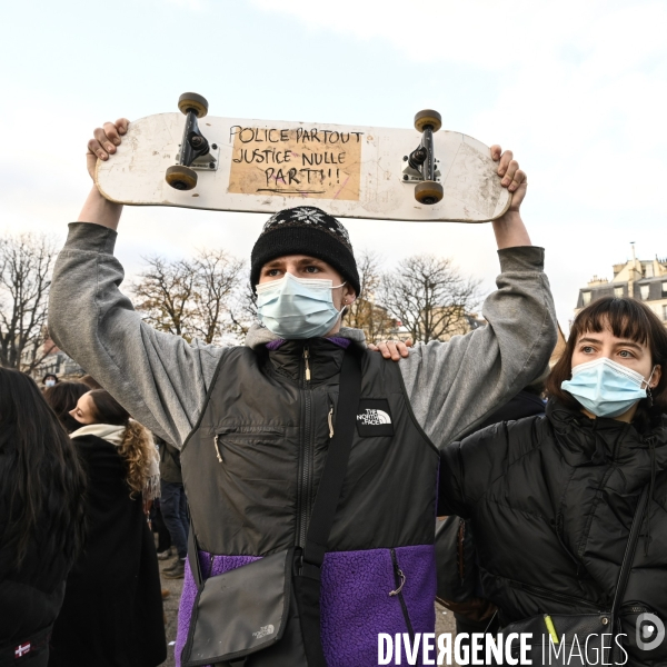 Manifestation contre le projet de loi SECURITE GLOBALE PPL, Demonstration against new security law project against freedom of information.