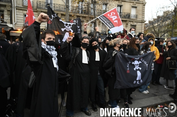 Manifestation contre le projet de loi SECURITE GLOBALE PPL, Demonstration against new security law project against freedom of information.