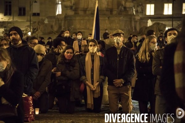 Prières de rue devant l église Saint-Sulpice