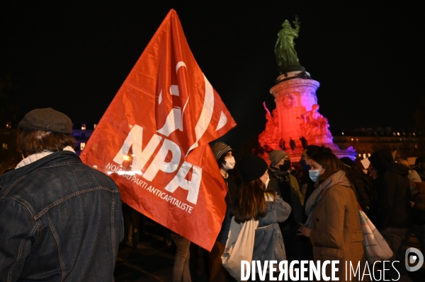 Rassemblement en soutien aux migrants expulsés la veille de la Place de la République.