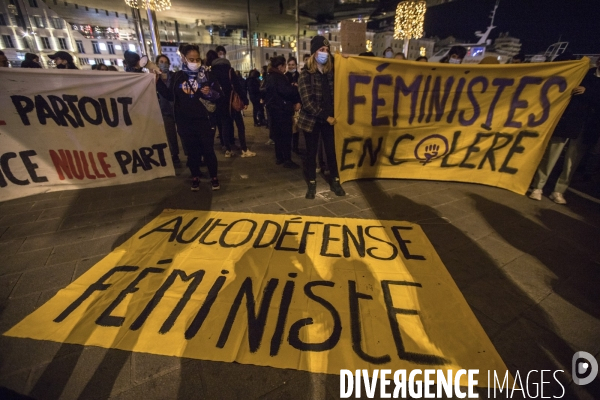 Marche de la nuit féministe à Marseille.