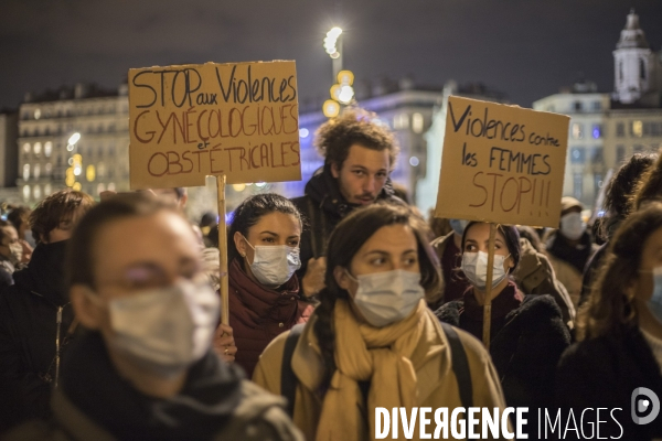 Marche de la nuit féministe à Marseille.