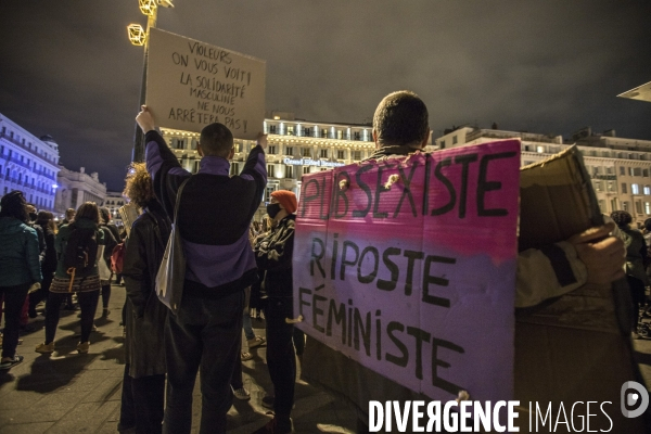 Marche de la nuit féministe à Marseille.