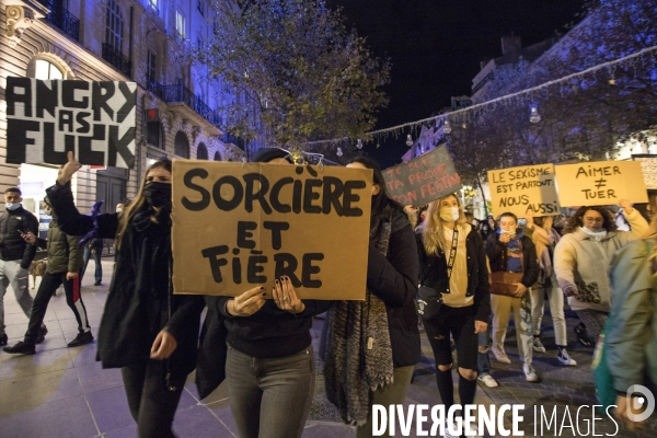 Marche de la nuit féministe à Marseille.