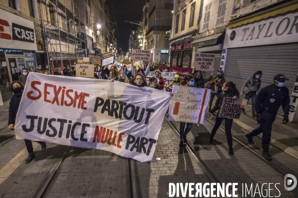 Marche de la nuit féministe à Marseille.