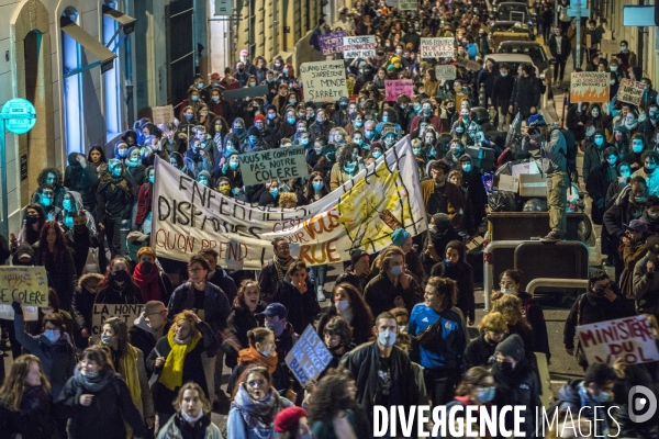 Marche de la nuit féministe à Marseille.