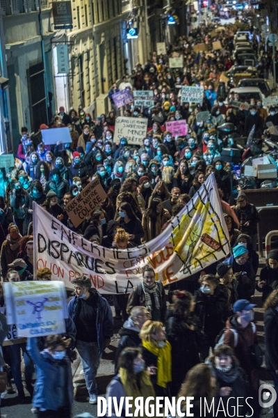 Marche de la nuit féministe à Marseille.