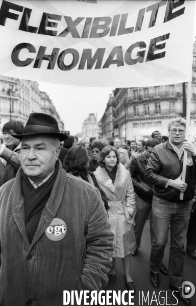 Années 80 : Manifestation CGT contre la flexibilité