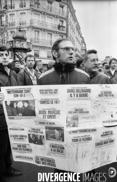 Années 80 : Manifestation CGT contre la flexibilité