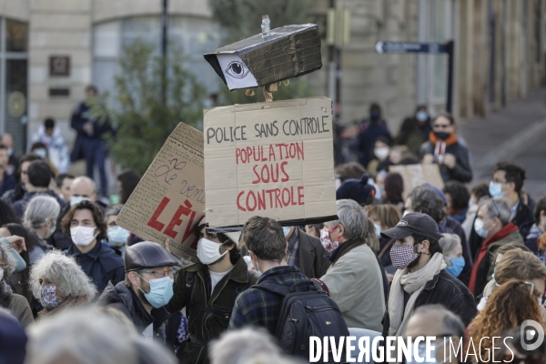 Manifestation à BORDEAUX contre l article 24 et la loi de Sécurité globale.