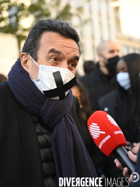 Manifestation contre le projet de loi SECURITE GLOBALE PPL, la marche des libertés du 28 novembre 2020. Demonstration against new security law project against freedom of information.