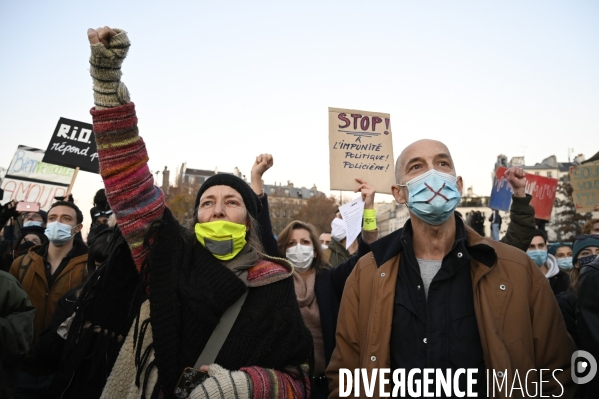 Manifestation contre le projet de loi SECURITE GLOBALE PPL, la marche des libertés du 28 novembre 2020. Demonstration against new security law project against freedom of information.