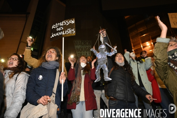 Manifestation contre le projet de loi SECURITE GLOBALE PPL, la marche des libertés du 28 novembre 2020. Demonstration against new security law project against freedom of information.