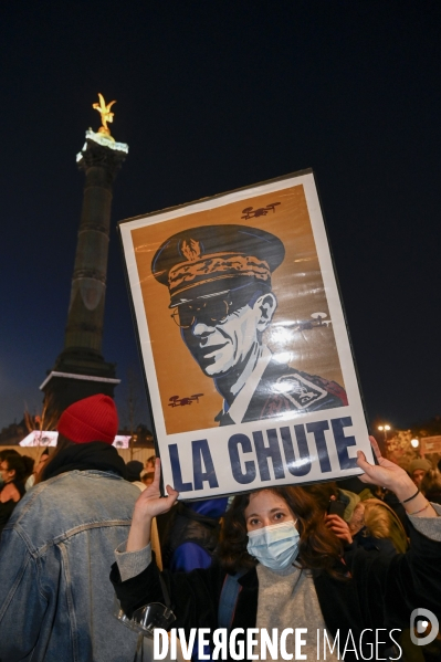 Manifestation contre le projet de loi SECURITE GLOBALE PPL, la marche des libertés du 28 novembre 2020. Demonstration against new security law project against freedom of information.