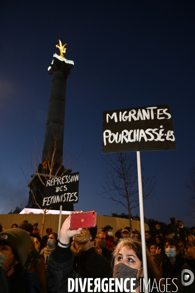 Manifestation contre le projet de loi SECURITE GLOBALE PPL, la marche des libertés du 28 novembre 2020. Demonstration against new security law project against freedom of information.