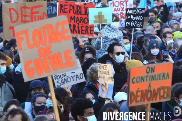 Manifestation parisienne contre la loi sécurité globale