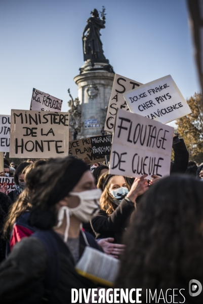 Marche des libertes contre la loi securite globale.