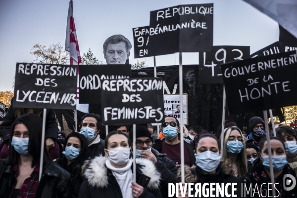 Marche des libertes contre la loi securite globale.