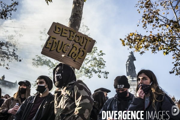 Marche des libertes contre la loi securite globale.