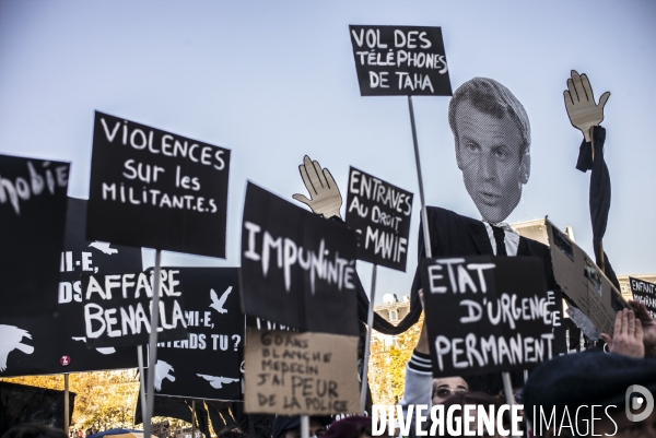 Marche des libertes contre la loi securite globale.