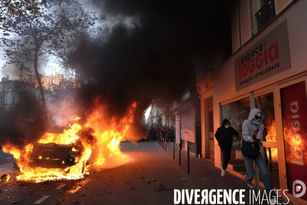 Manifestation contre la loi sécurité globale Paris.  Protest against the newly voted global security law in Paris.