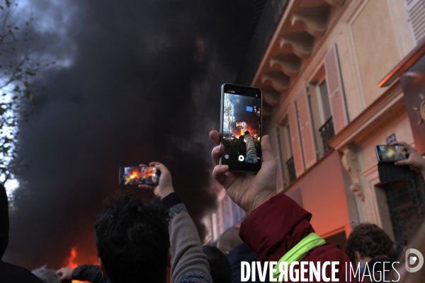 Manifestation contre la loi sécurité globale Paris.  Protest against the newly voted global security law in Paris.