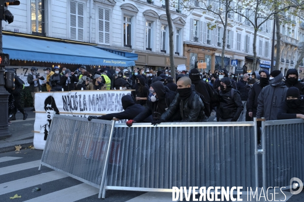 Manifestation contre la loi sécurité globale Paris.  Protest against the newly voted global security law in Paris.