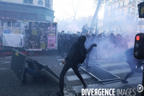 Manifestation contre la loi sécurité globale Paris.  Protest against the newly voted global security law in Paris.