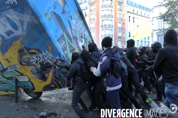 Manifestation contre la loi sécurité globale Paris.  Protest against the newly voted global security law in Paris.