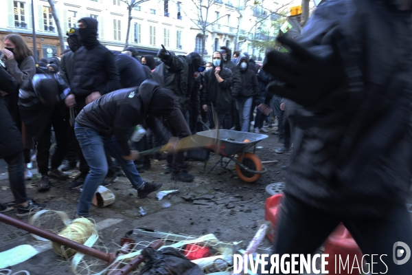 Manifestation contre la loi sécurité globale Paris.  Protest against the newly voted global security law in Paris.