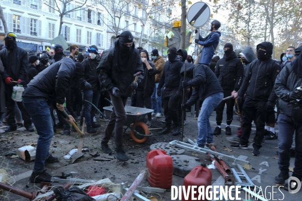 Manifestation contre la loi sécurité globale Paris.  Protest against the newly voted global security law in Paris.