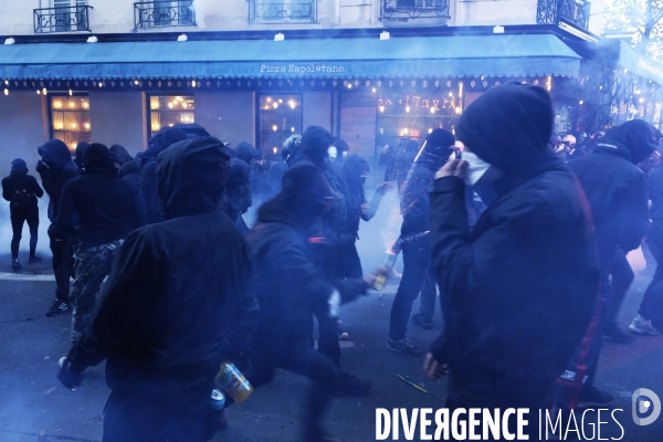 Manifestation contre la loi sécurité globale Paris.  Protest against the newly voted global security law in Paris.