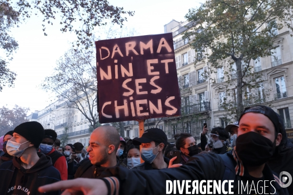 Manifestation contre la loi sécurité globale Paris.  Protest against the newly voted global security law in Paris.