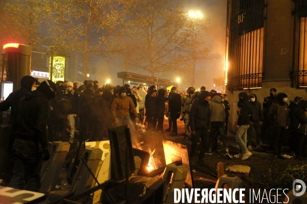 Manifestation contre la loi sécurité globale Paris.  Protest against the newly voted global security law in Paris.