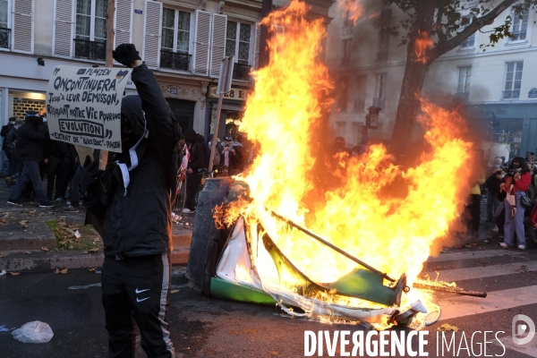 Manifestation contre la loi sécurité globale Paris.  Protest against the newly voted global security law in Paris.