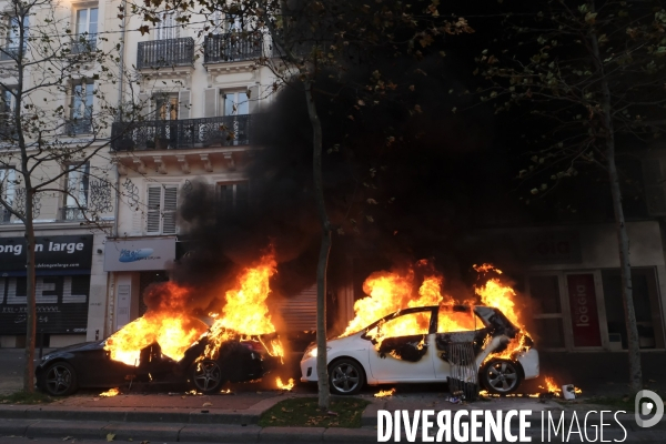 Manifestation contre la loi sécurité globale Paris.  Protest against the newly voted global security law in Paris.