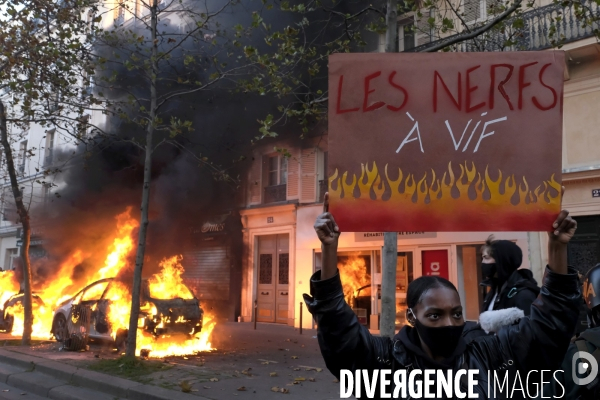 Manifestation contre la loi sécurité globale Paris.  Protest against the newly voted global security law in Paris.