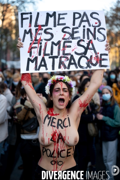 Manifestation contre la loi  sécurité globale .