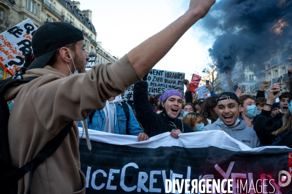 Manifestation contre la loi  sécurité globale .
