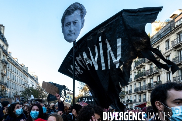 Manifestation contre la loi  sécurité globale .