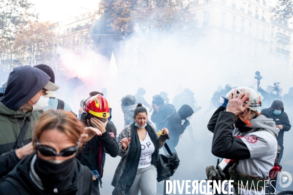 Manifestation contre la loi  sécurité globale .