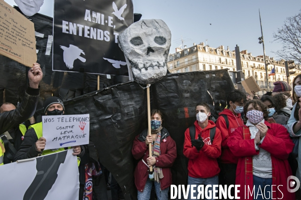 Manifestation contre la loi de securite globale. 28112020. Paris.