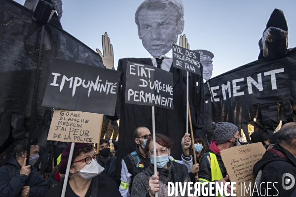 Manifestation contre la loi de securite globale. 28112020. Paris.