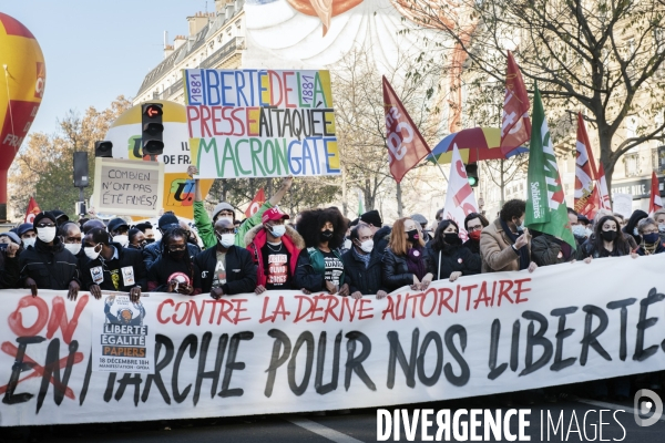 Manifestation contre la loi de securite globale. 28112020. Paris.