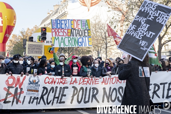 Manifestation contre la loi de securite globale. 28112020. Paris.