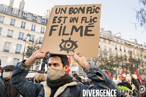 Manifestation contre la loi de securite globale. 28112020. Paris.