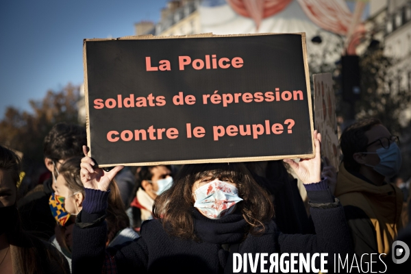 Manifestation contre la loi de securite globale. 28112020. Paris.