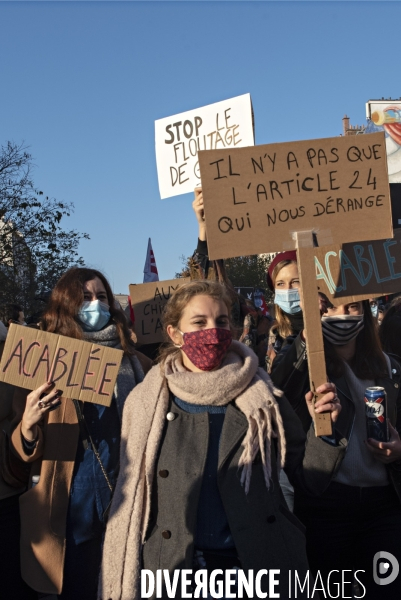 Manifestation contre la loi de securite globale. 28112020. Paris.