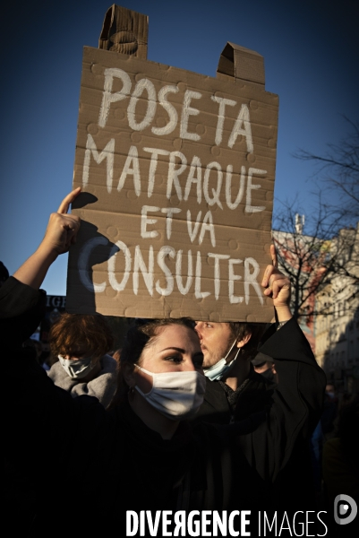 Manifestation contre la loi de securite globale. 28112020. Paris.